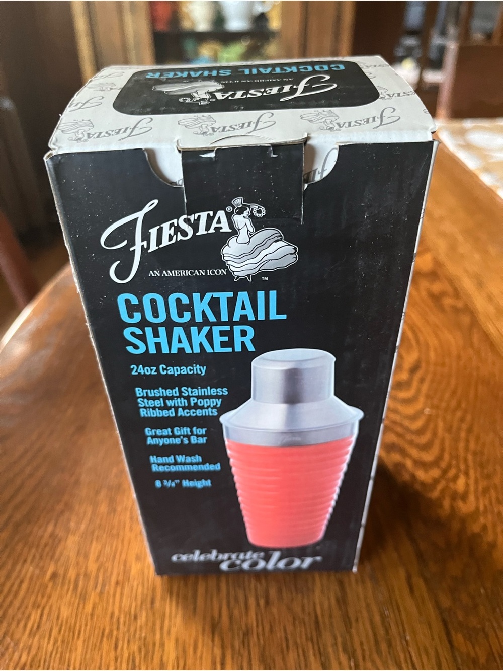 Fiesta Coral and Stainless Steel Cocktail Shaker